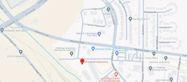 Map to All Around Automotive Repair at 2536 Weston Rd, Colorado Springs